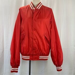 Vintage Sporty Red Bomber Jacket